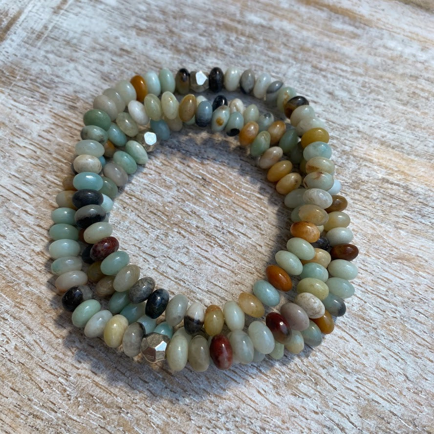 Mini Gemstone Stackers | Rainbow Amazonite Bracelet