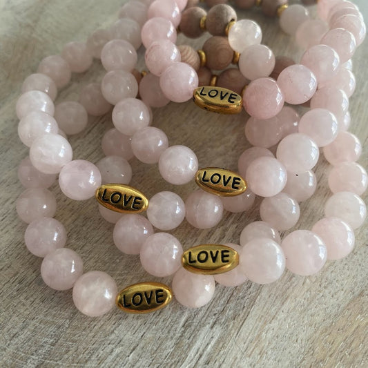 Love | Rose Quartz & Rosewood Diffuser Bracelet