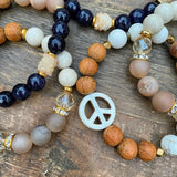 Peace | White Turquoise & Bayong Wood Diffuser Bracelet
