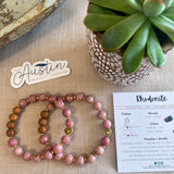 In My Heart | Pink Rhodonite Diffuser Bracelet Set