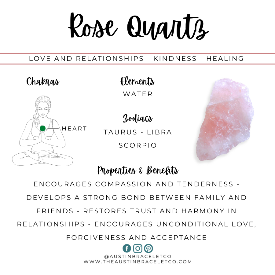 Loving Heart | Rose Quartz & Rosewood Silver Heart Charm Diffuser Bracelet