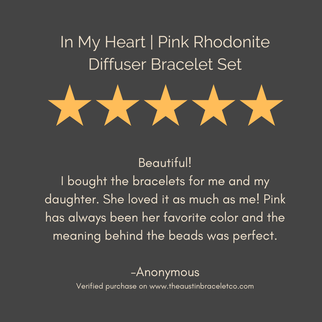 In My Heart | Pink Rhodonite Diffuser Bracelet Set